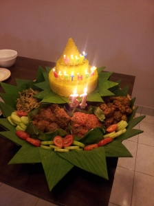 Nasi Tumpeng with Candles